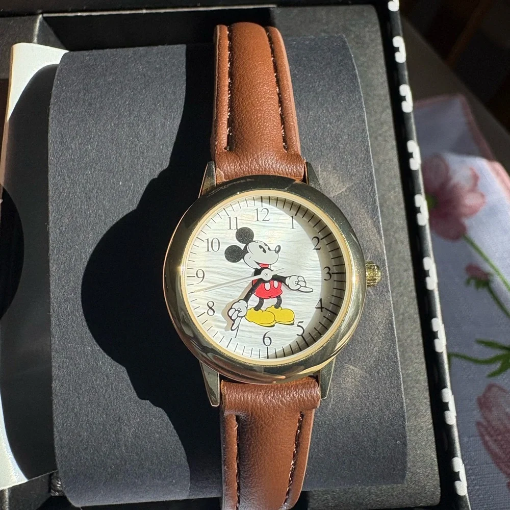 Disney Gold and Brown Mickey Mouse Watch